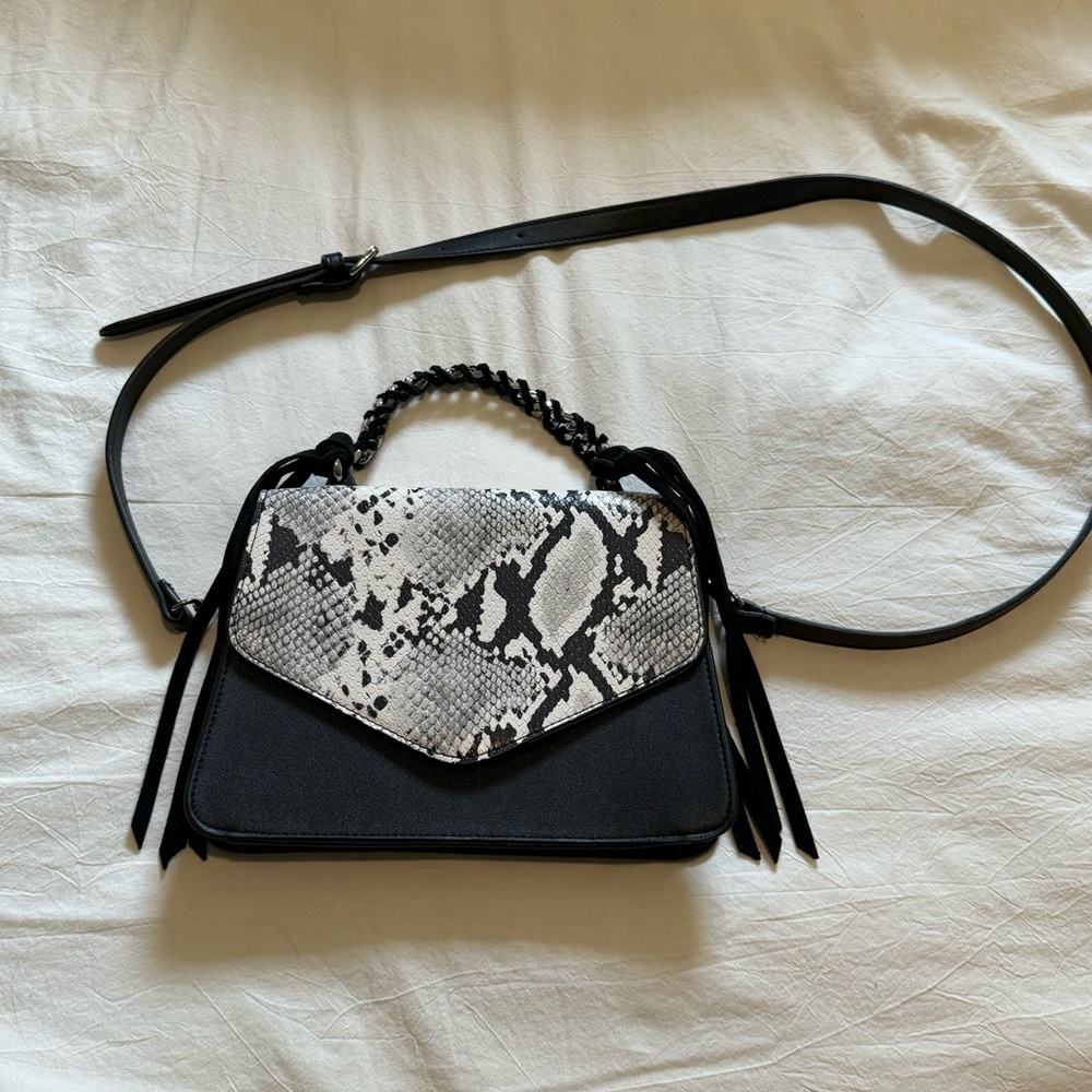 Snake Print Envelope Bag - Crossbody